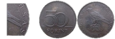 1995-ös 50 forint hibás félrevert