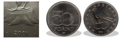 2001-es 50 forint hibs veret vgyr hinyos