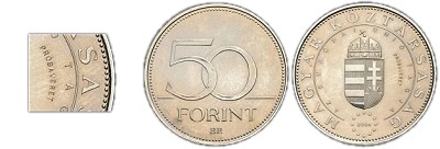 2004-es 50 forint Az Eurpai Uni tagja prbaveret.