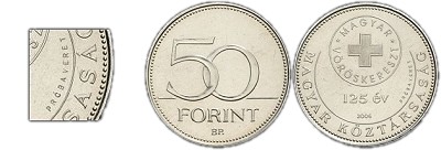 2006-os 50 forint 125 ves a Magyar Vrskereszt. prbaveret UNC