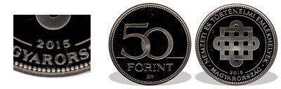 2015-ös 50 forint Proof Nemzeti Emlékhelyek