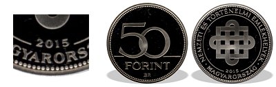 2015-s 50 forint Proof Nemzeti Emlkhelyek