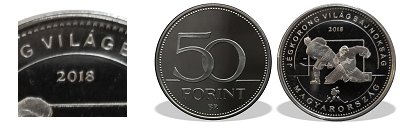 2018-as 50 forint Proof Jgkorong Vilgbajnoksg 