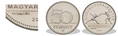 2019-as 50 forint FIE Vívó Világbajnokság Próbaveret