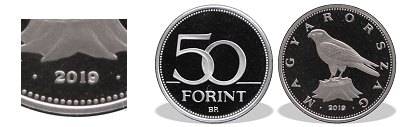 2019-es 50 forint proof tkrveret