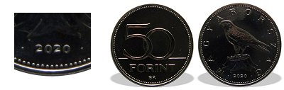 2020-as 50 forint BU fnyestett