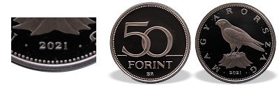 2021-es 50 forint proof tkrveret