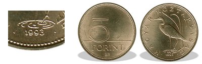 1993-as 5 forint BU fnyestett