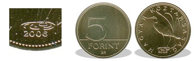 2006-os 5 forint BU fnyestett