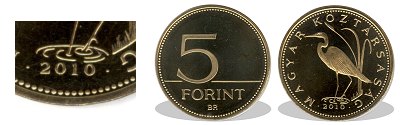 2010-es 5 forint proof tkrveret