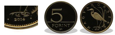 2014-es 5 forint proof tkrveret