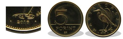 2016-os 5 forint BU fnyestett