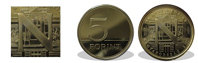 2021-es 5 forint 75 ves a forint  N bet