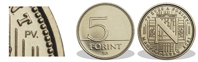 2021-es 5 forint 75 ves a forint N bet prbaveret